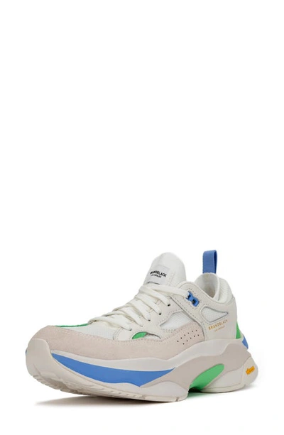 Brandblack Women's Saga Mix-media Chunky Sneakers In White Green Royal Blue