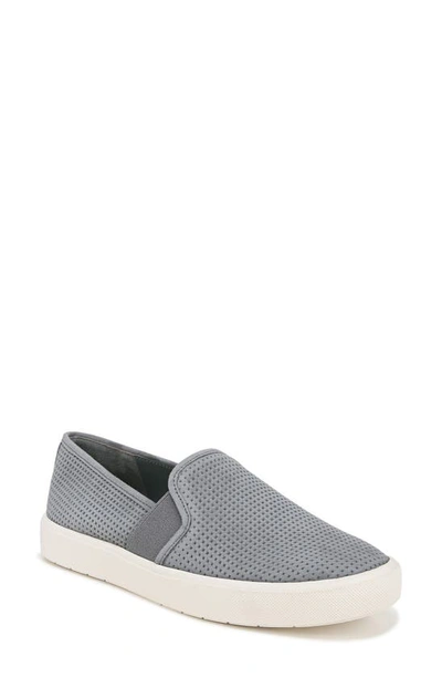 Vince Blair Perforated Suede Slip-on Sneakers In Grey