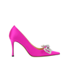 Mach & Mach 110mm Double Bow Satin Pumps In Pink
