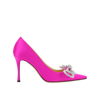 Mach&mach Double Bow Satin Pumps In Pink