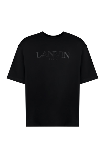 Lanvin Logo Cotton T-shirt In Black