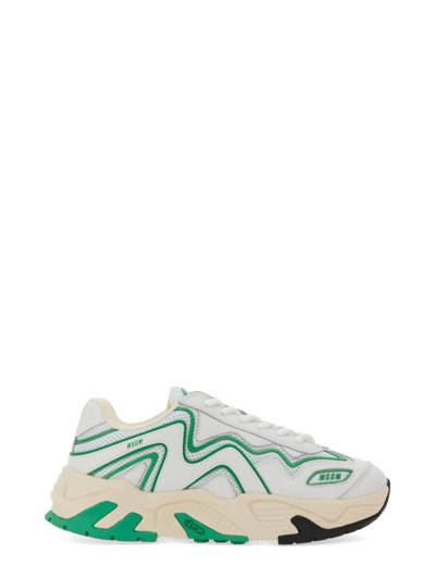 Msgm Panelled Low-top Sneakers In White