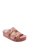 Marc Fisher Ltd Solea Platform Slide Sandal In Pink Leather,natural