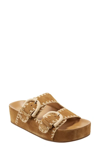 Marc Fisher Ltd Solea Platform Slide Sandal In Segale,natural Leather