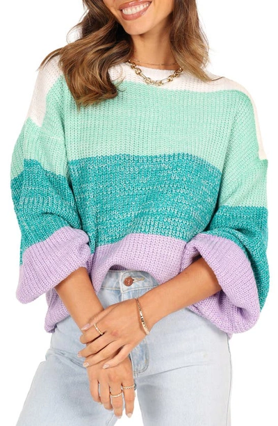 Petal And Pup Women's Danielle Knit Sweater In Lilac Stripe