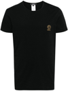 Versace White Crewneck T-shirt With Medusa Print On The Front In Cotton Stretch Man In Blau