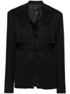 R13 TRENCH VENT SINGLE-BREASTED COTTON BLAZER - WOMEN'S - COTTON/POLYESTER/VISCOSE