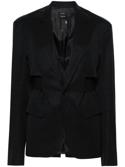 R13 Trench Vented Blazer In Black