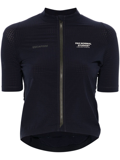 Pas Normal Studios Logo-print Lightweight Cycling Waistcoat In Blue