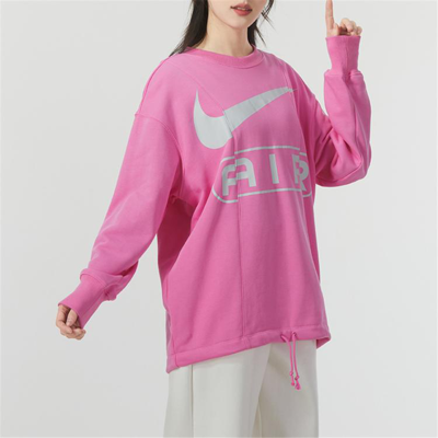 Nike 圆领时尚毛圈长袖卫衣女装上衣休闲舒适套头衫女式卫衣 In Pink