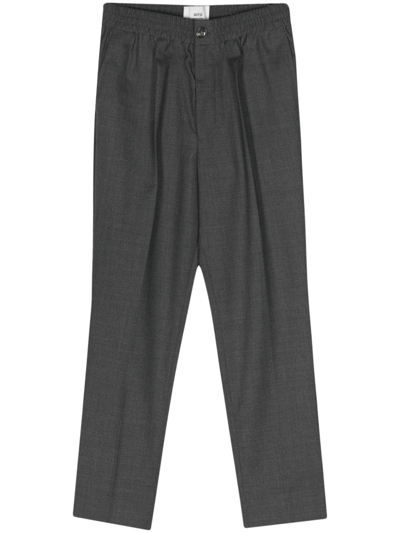 Ami Alexandre Mattiussi Elasticated Waistband Trousers In Gray