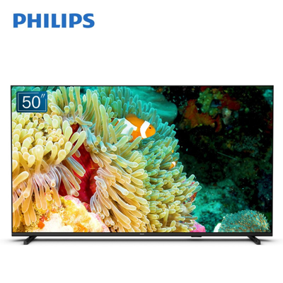 Philips 飞利浦()50puf7007/t3 50英寸4k锐智增强超高清全面屏 手机投屏ai语音智能平板电视机 In Black