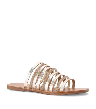 Kurt Geiger Leather Daisy Sandals In Gold