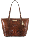 Brahmin Medium Asher Melbourne Embossed Leather Tote In Pecan Melbourne