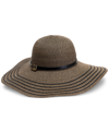 Inc International Concepts Stripe-brim Floppy Hat With Contrast Band, Exclusively At Macy's In Natural Black