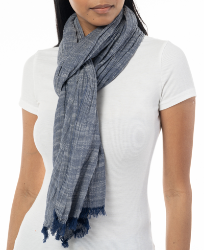 Style & Co Women's Textured Linen-look Scarf, Created For Macy's In Navy