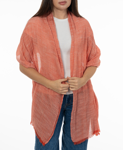 Style & Co Women's Textured Linen-look Scarf, Created For Macy's In Red Clay