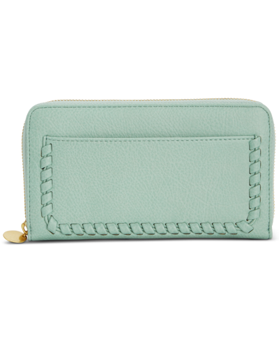 Style & Co Whip-stitch Zip Wallet, Created For Macy's In Mint Sage
