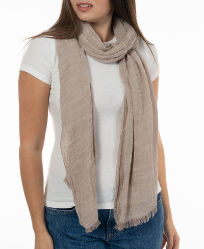 Style & Co Women's Textured Linen-look Scarf, Created For Macy's In Natural