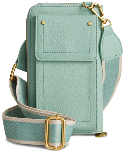 Style & Co Phone Crossbody Wallet, Created For Macy's In Mint Sage