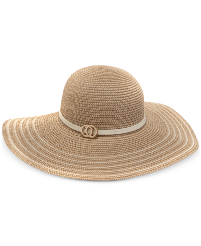 Inc International Concepts Women's Striped Floppy Hat, Created For Macy's In Tan Multi