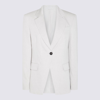 BRUNELLO CUCINELLI BRUNELLO CUCINELLI WHITE COTTON-LINEN BLEND BLAZER