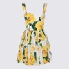 Dolce & Gabbana Rose Print Pleated Poplin Mini Dress In Rose Gialle