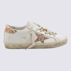 GOLDEN GOOSE GOLDEN GOOSE WHITE AND GOLD LEATHER SNEAKERS