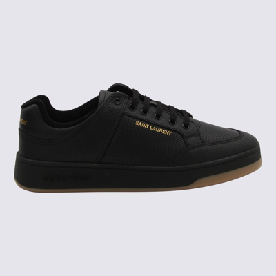 Saint Laurent Sole Contrast Reinforced Toe Cap Sneakers In Black