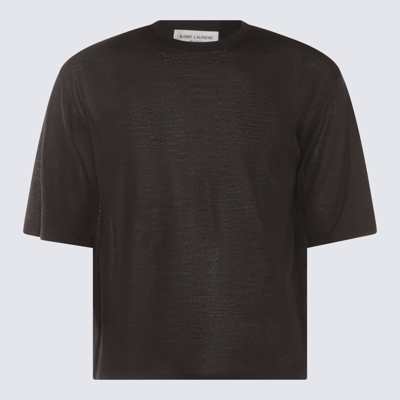 Saint Laurent T-shirt E Polo Nero In Black