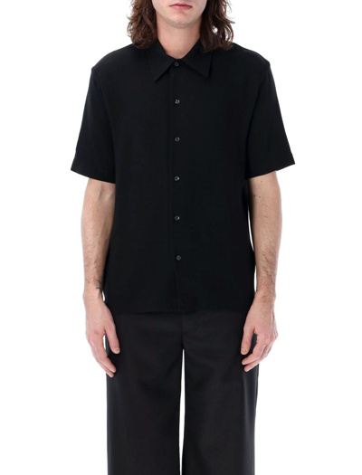 Séfr Suneham Crepe Short-sleeved Shirt In Black