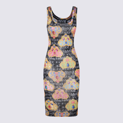 Versace Jeans Couture Heart-couture-print Jersey Dress In Black