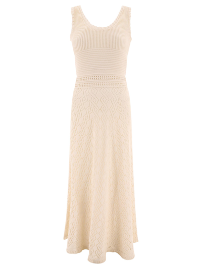 Golden Goose Elegant Beige Crochet Dress For Women