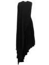 BALENCIAGA ASYMMETRICAL PLEATED’ DRESS DRESSES BLACK