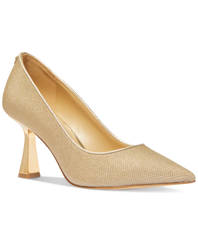 Michael Kors Michael  Clara Slip-on Pointed-toe Pumps In Pale Gold