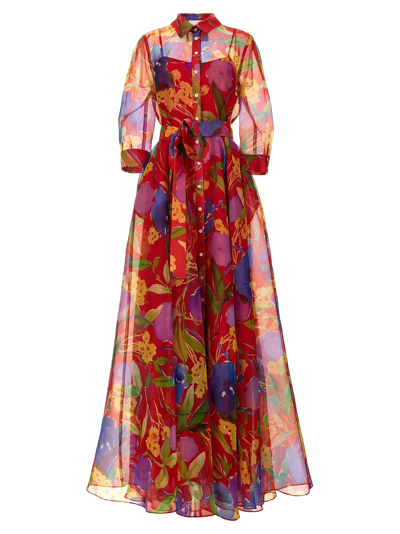Carolina Herrera Floral Evening Dress In Multicolor