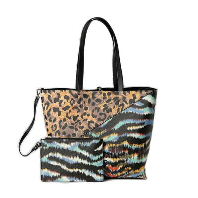 Just Cavalli Allover Printed Tote Bag In Orange