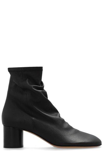 Isabel Marant Laeden Leather Ankle Boots In Black