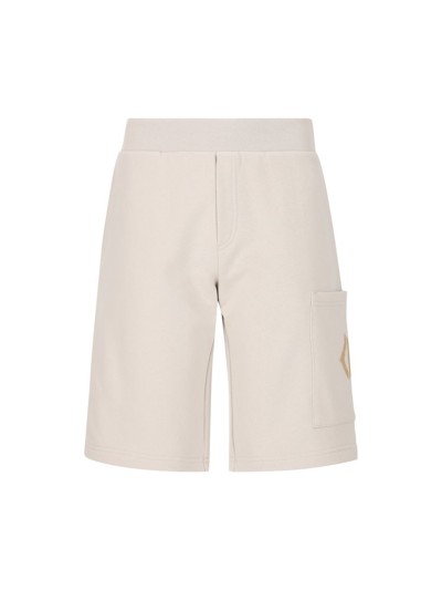 Baby Dior Cd Diamond Signature Printed Track Shorts In Beige