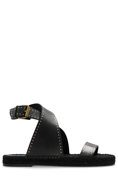 Isabel Marant Studed Crossover Strapped Sandals In Black