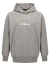 COMME DES GARÇONS HOMME DEUX LOGO PRINT HOODIE SWEATSHIRT GRAY