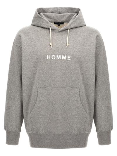 Comme Des Garçons Homme Deux Comme Des Garҫons Homme Logo Printed Hoodie In Gray