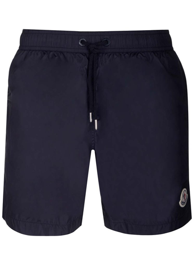 Moncler Sea Logo Patch Swim Shorts In Navy