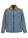 GCDS MONOGRAM CASUAL JACKETS, PARKA LIGHT BLUE