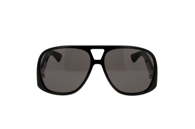 Saint Laurent Eyewear Aviator Frame Sunglasses In Black