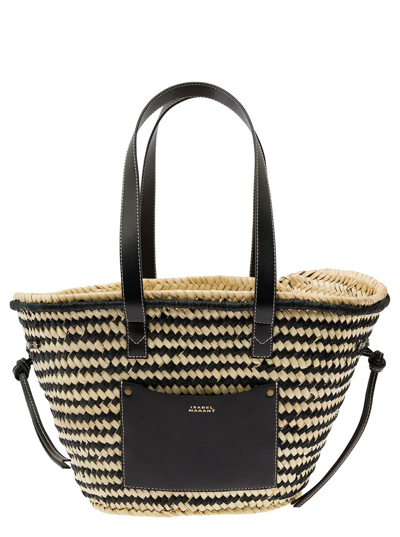 Isabel Marant Cadix Medium Raffia Basket Bag In Beige