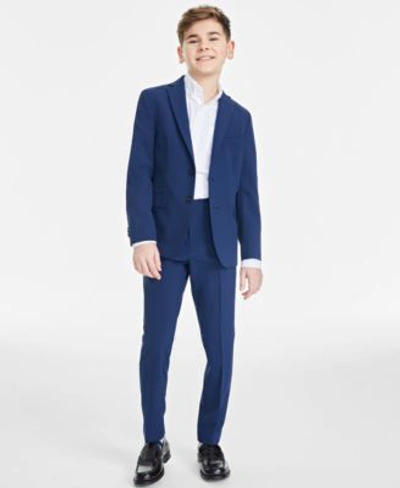 Kenneth Cole Reaction Kids' Big Boys Solid Slim Fit Suit Separates In Dark Blue