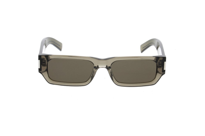 Saint Laurent Eyewear Rectangle Frame Sunglasses In Grey
