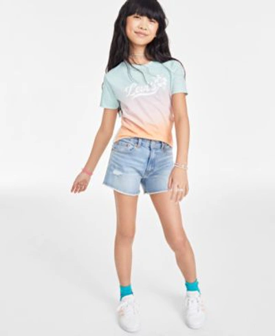 Levi's Kids' Big Girls Mini Mom High-rise Denim Shorts In Jitterbug