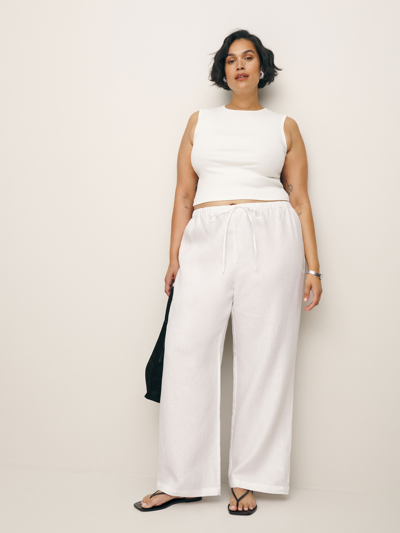 Reformation Olina Linen Pant Es In White